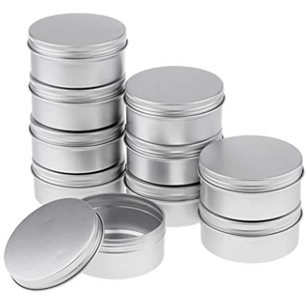 100pcs Aluminum Tin Jars Empty Metal Containers for Cosmetic Cream Lip Balm Candle Storage