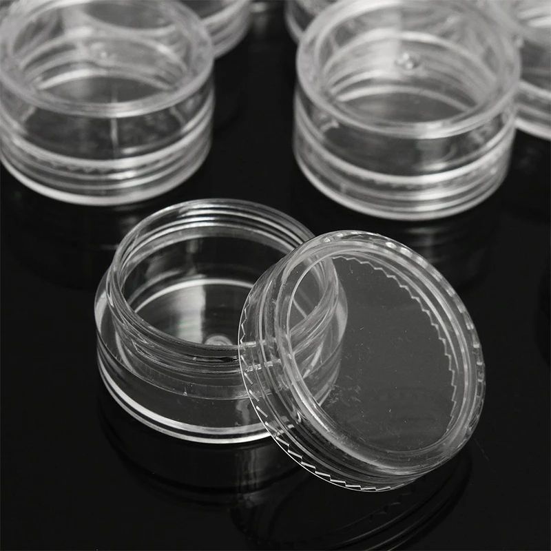 50pcs Mini Clear Cosmetic Jars – 0.18 oz Refillable Cream Containers for Makeup, Balm & Travel Storage