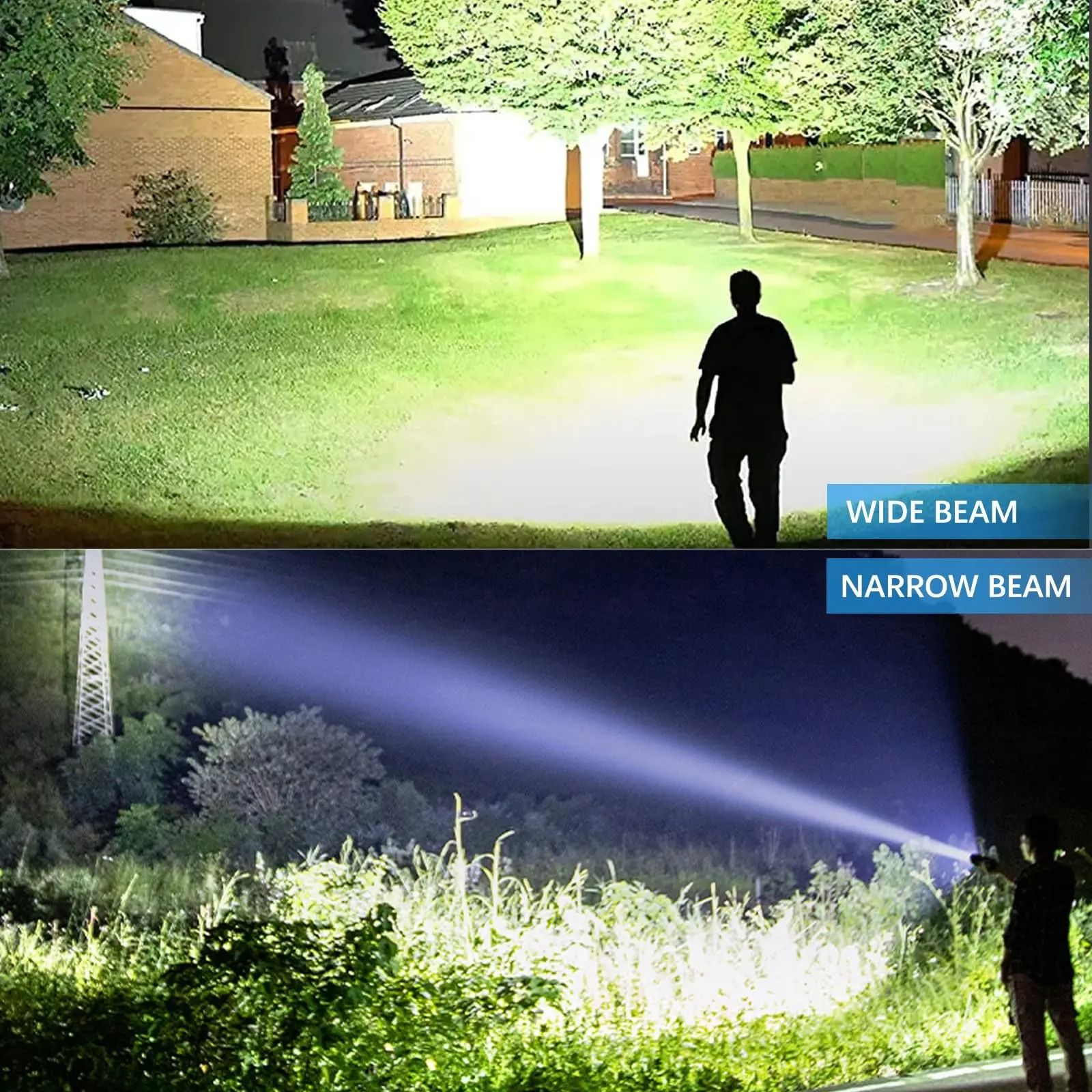 Rechargeable High Lumen Flashlight Waterproof 990000 Lumens with 5 Modes