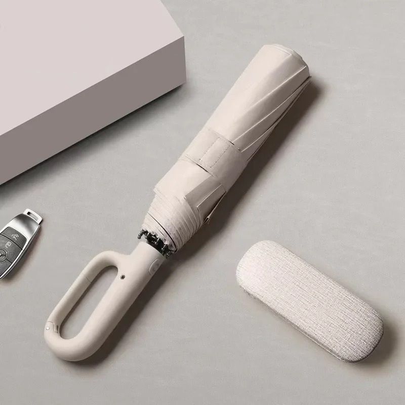 Fully Automatic Extra-Large Windproof Umbrella – Innovative Ring Buckle Handle & Dual-Layer UV Protection