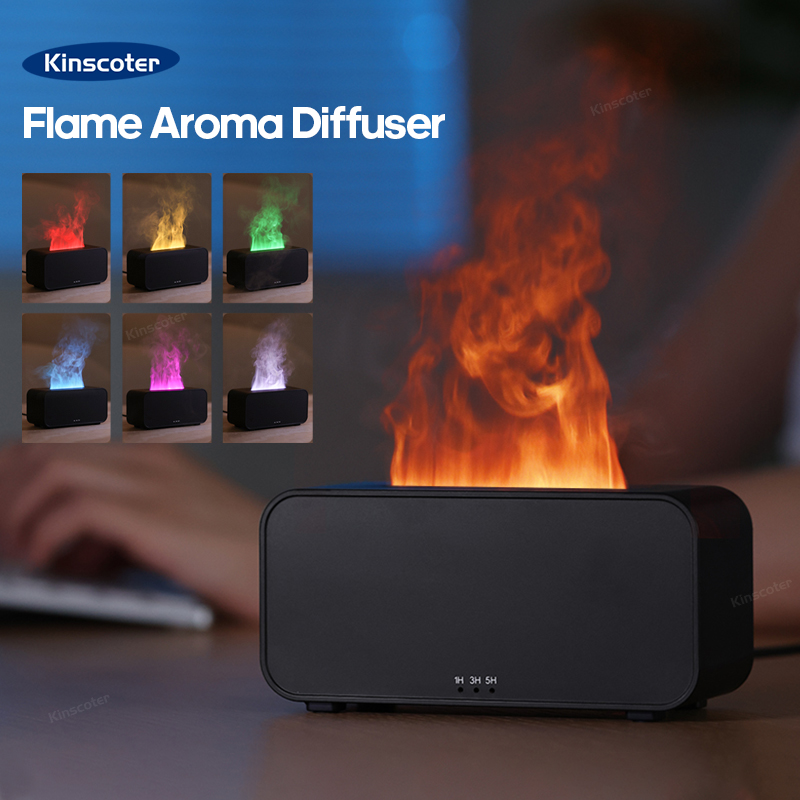 Ultrasonic New Mini Aroma Diffuser Air Humidifier Cool Mist Maker Fogger LED Essential Oil Flame Lamp Difusor