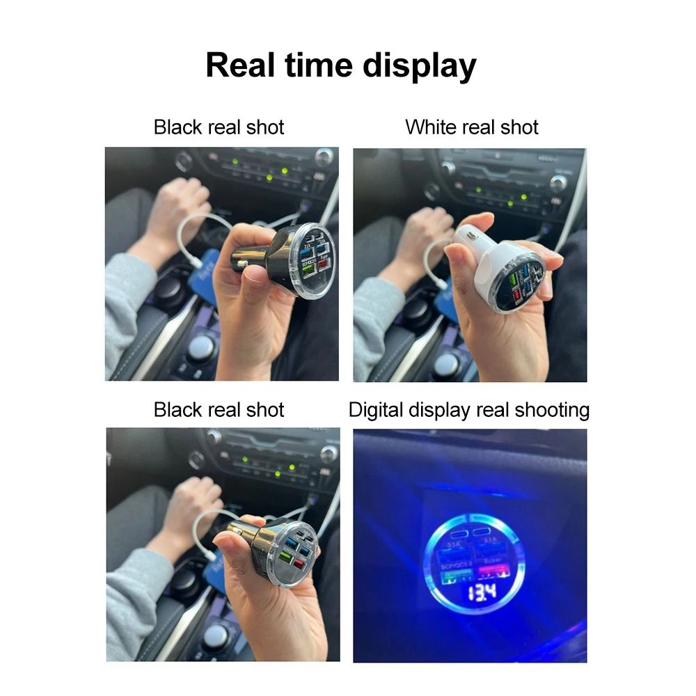 High Power Car Charger with Digital Display PD and QC 3.0 Fast Charge