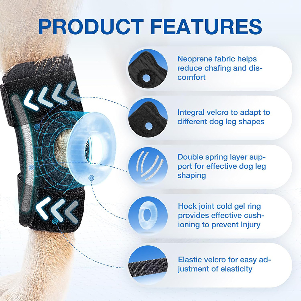 Dogs Knee Pads, Leg Support Brace, Arthritis Protector Covers, Hock Joint Wrap, Injury Recovery Supplies