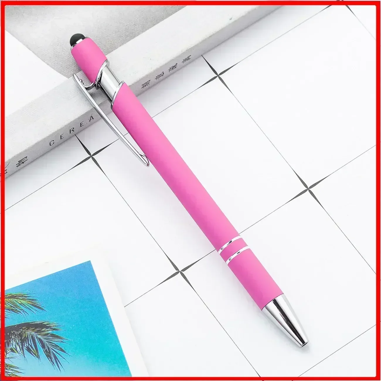 Customized Logo Ballpoint Pen, Personalized Stylus Touch Pen, Engrave Text Metal Pen, Office, School Stationery Supplies