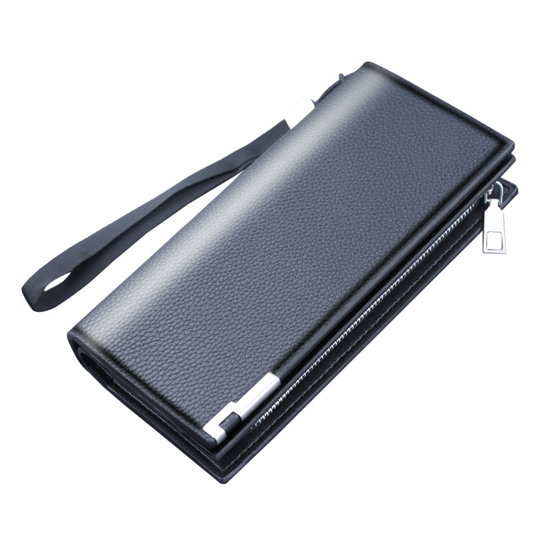 Multifunctional Mens PU Leather Clutch Wallet with Phone Pocket and Card Holder