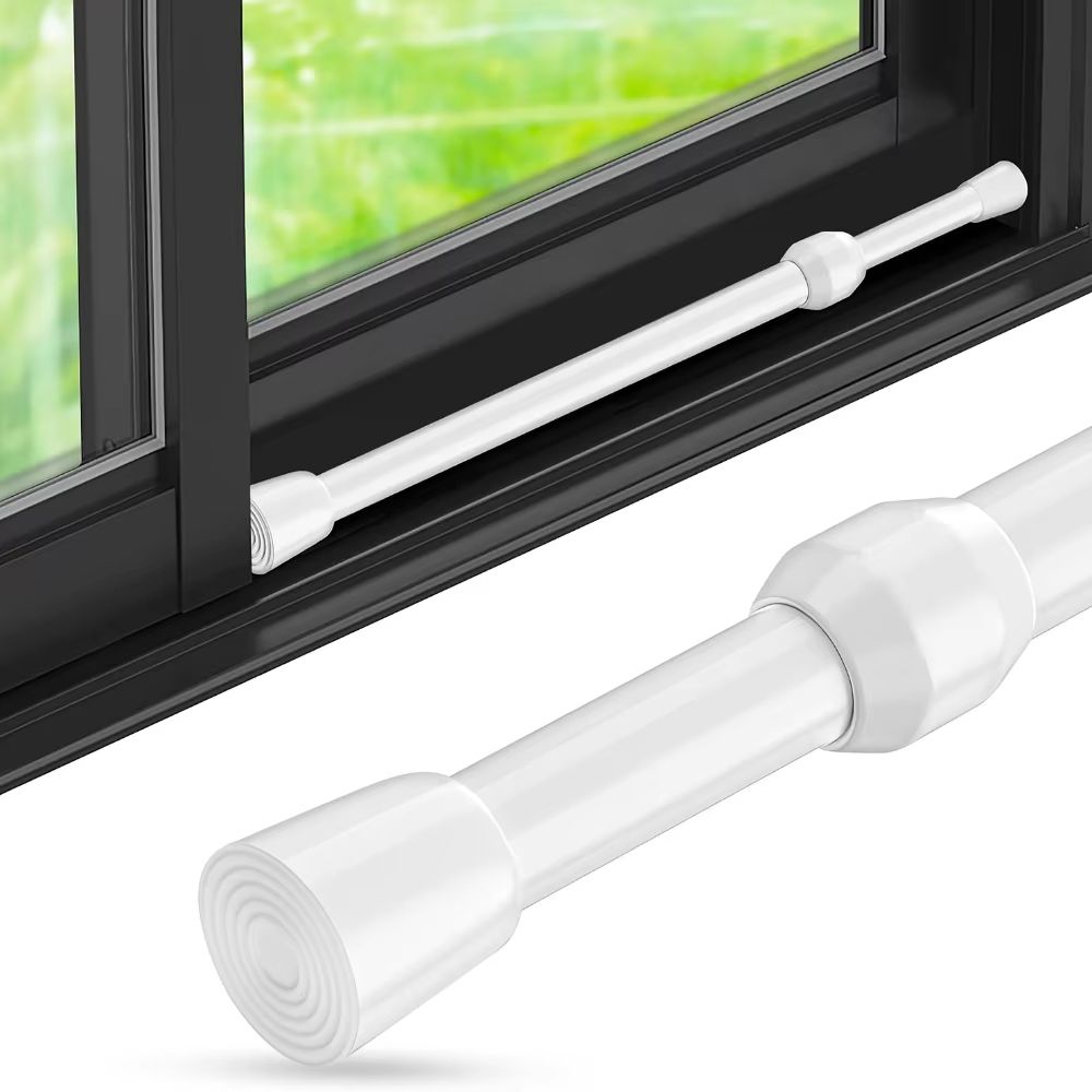Adjustable Metal Safety Bar for Sliding Windows & Doors with Rubber-Tip Lock