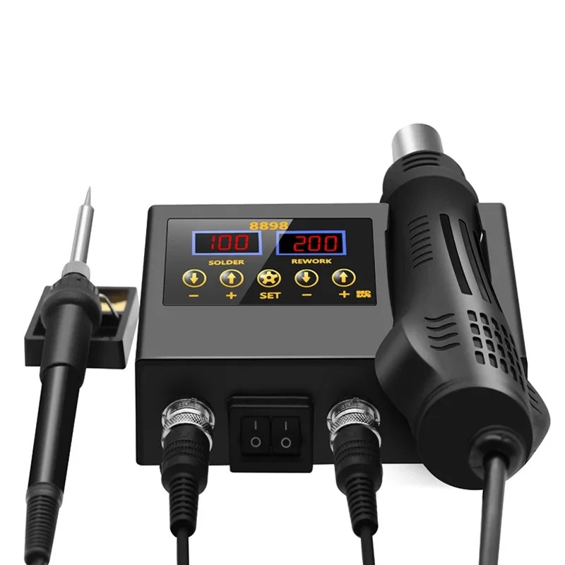Portable Digital Soldering Station with Hot Air Blower Gun and Desoldering Tool Kit – Professional Rework Kit