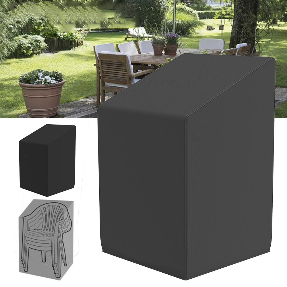 Stacked Patio Chair Dust Cover, Outdoor Garden Furniture Protector, Waterproof Dustproof Rain Cover, Chair Organizer