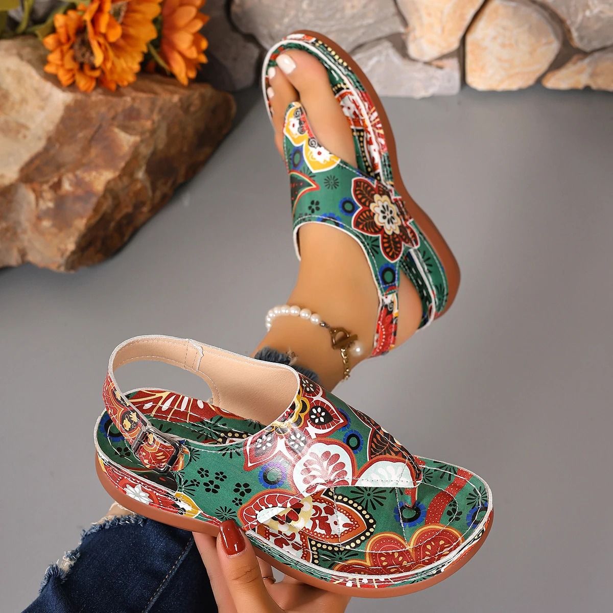 Summer Wedge Sandals for Women Comfortable Non Slip Beach Platform Shoes