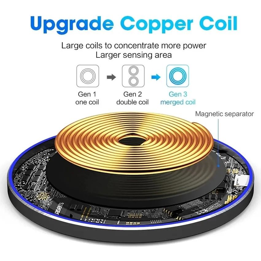 100W Wireless Charger Pad Stand Fast Charging Dock Station