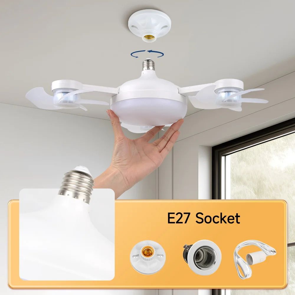 Modern LED Ceiling Fan with Remote Control and Adjustable Speed