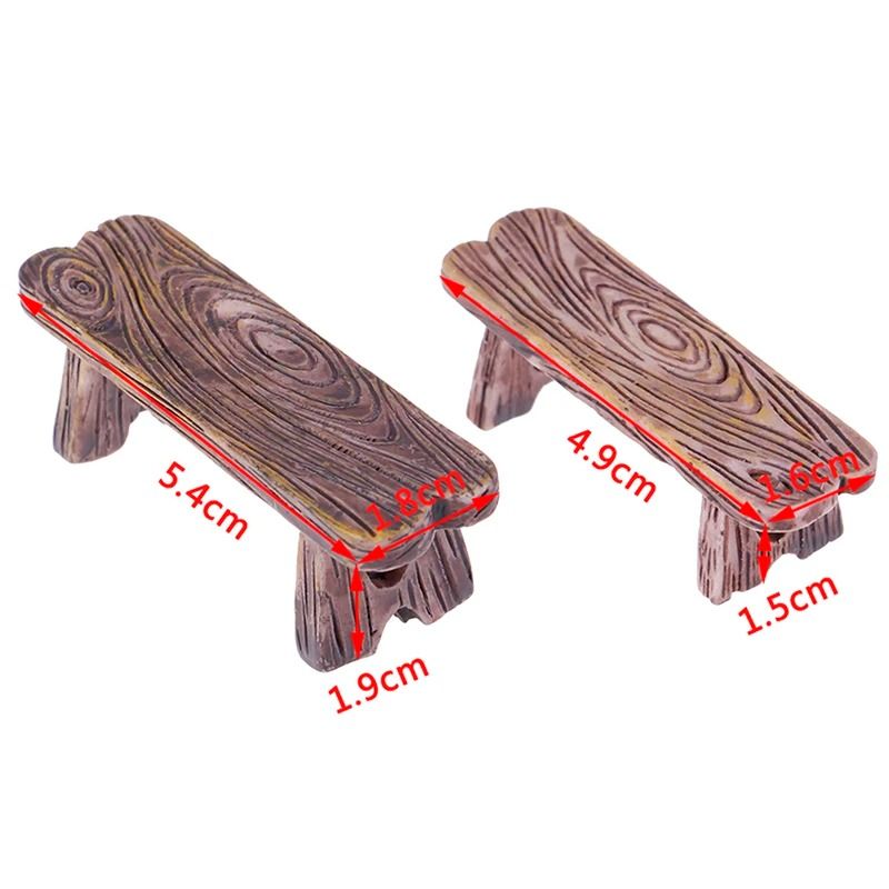 Mini Wooden Bench Set for Fairy Garden and Dollhouse Decoration