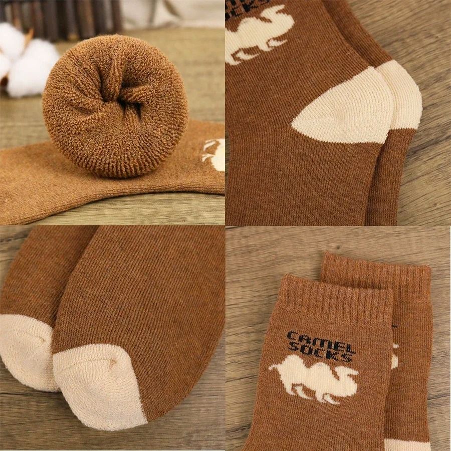 Mens Thick Fleece Lined Winter Socks 5 Pairs Keep Warm Long Socks