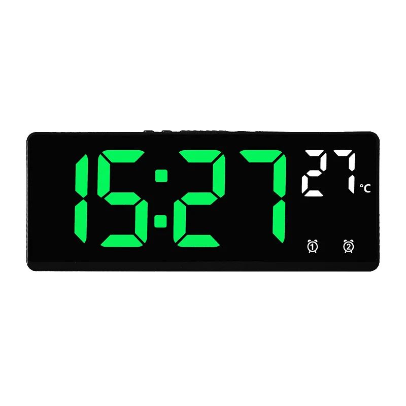Voice Control LED Digital Alarm Clock with Temperature