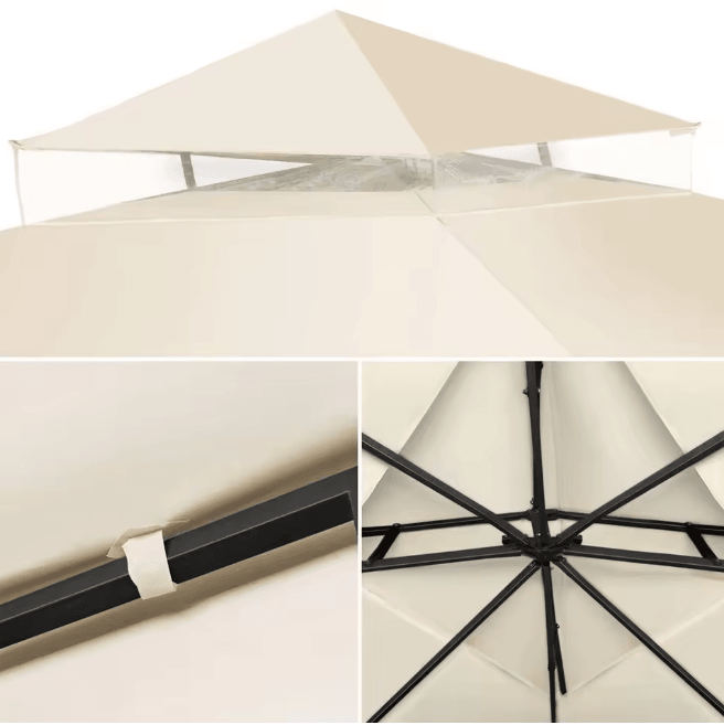 Waterproof Garden Gazebo Replacement Canopy Roof Cover for Outdoor Shade