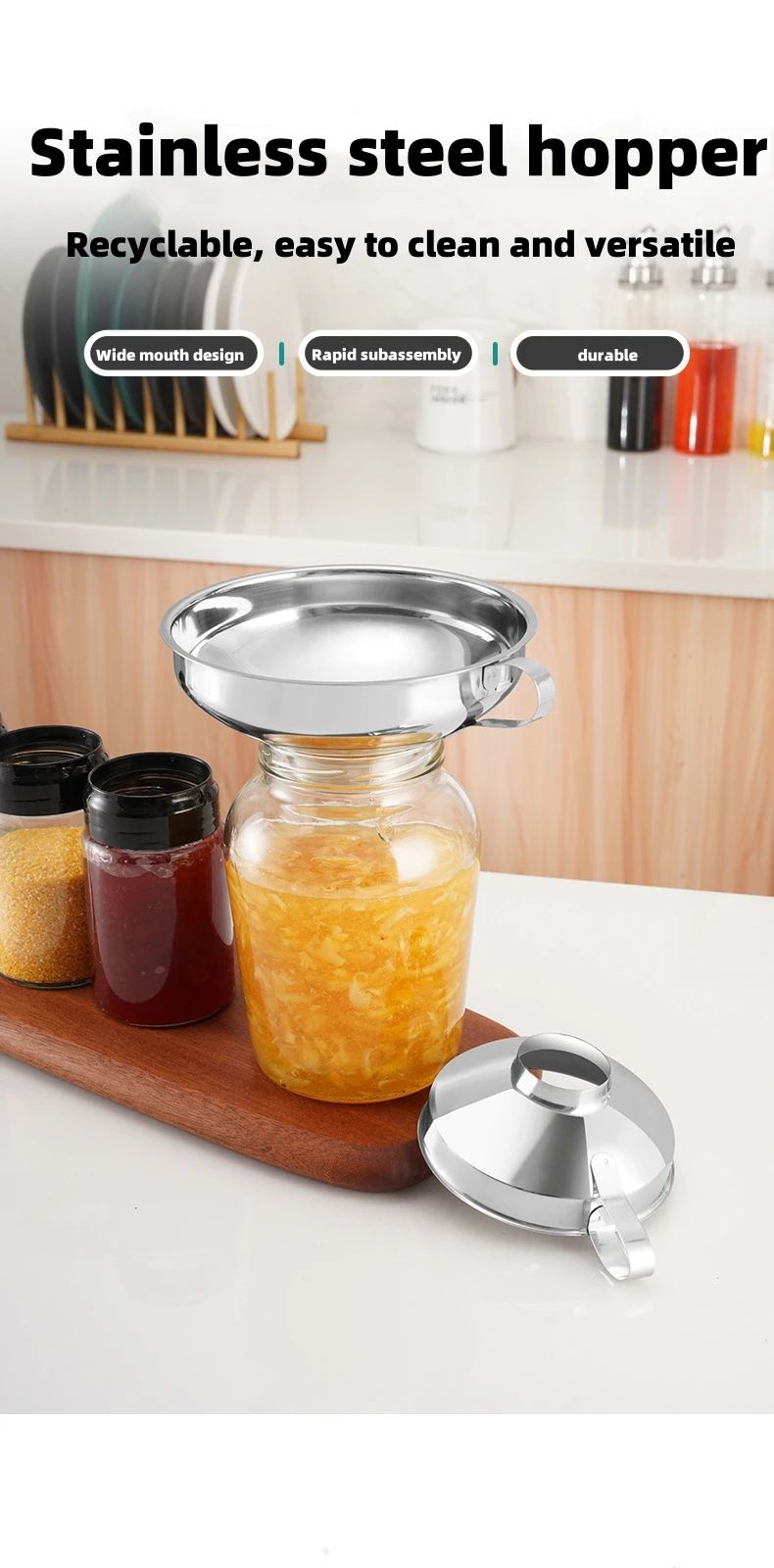 Stainless Steel Wide Mouth Canning Funnel