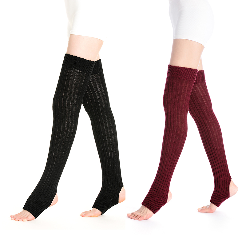 AOTOLK Leg Warmers for Women, Sexy Over The Knee Stockings with Hollowed Foot, Heel, Winter Warm Soft Long Socks, Gaiter