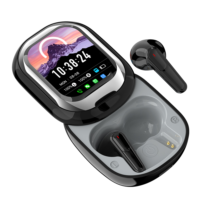 Smart Touch Screen Wireless TWS Earbuds with LED Display and App Notifications