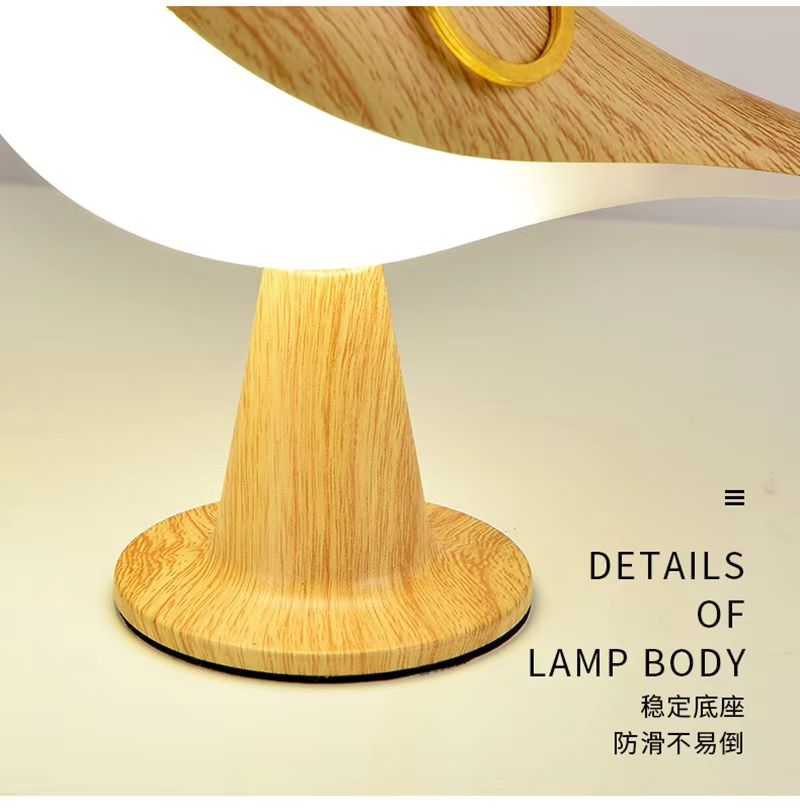 BirdGlow Rechargeable Wooden Bird Night Light – LED Touch Switch Bedside Lamp