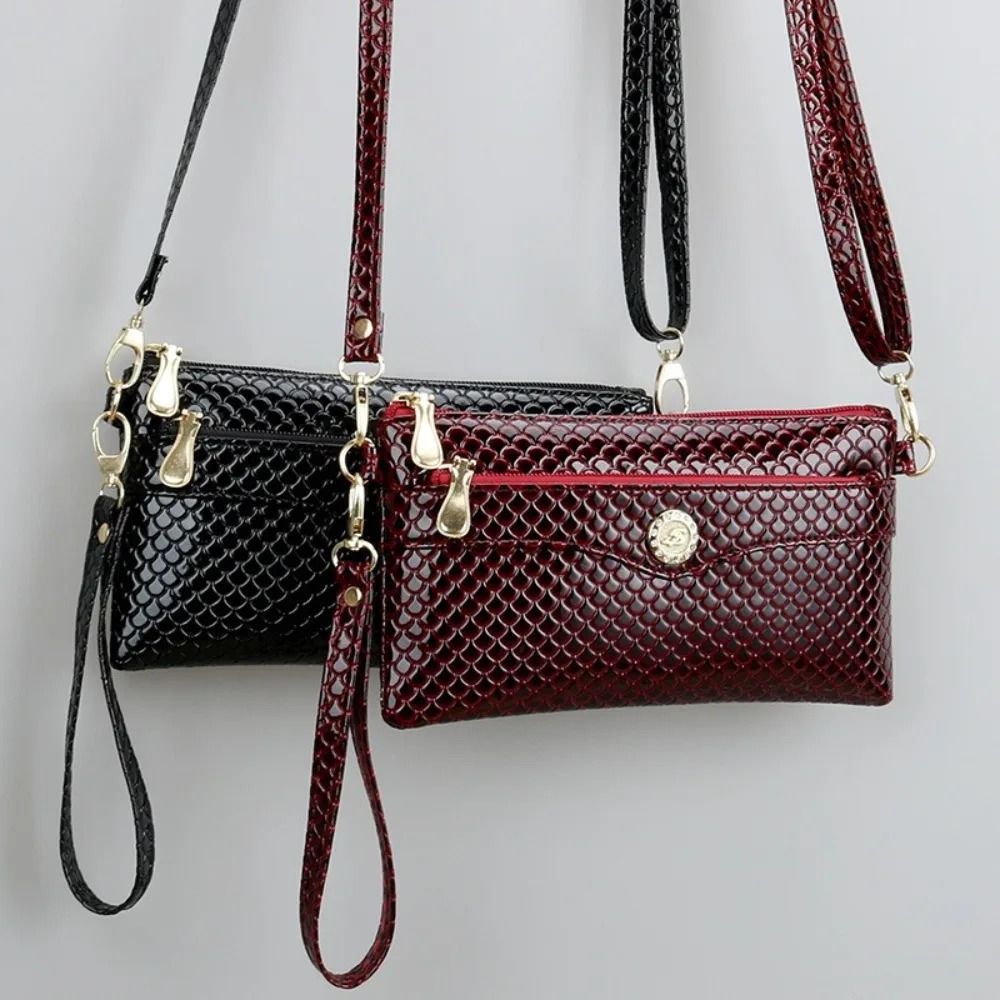 Korean Style Crocodile Pattern Multi Pocket Phone Bag