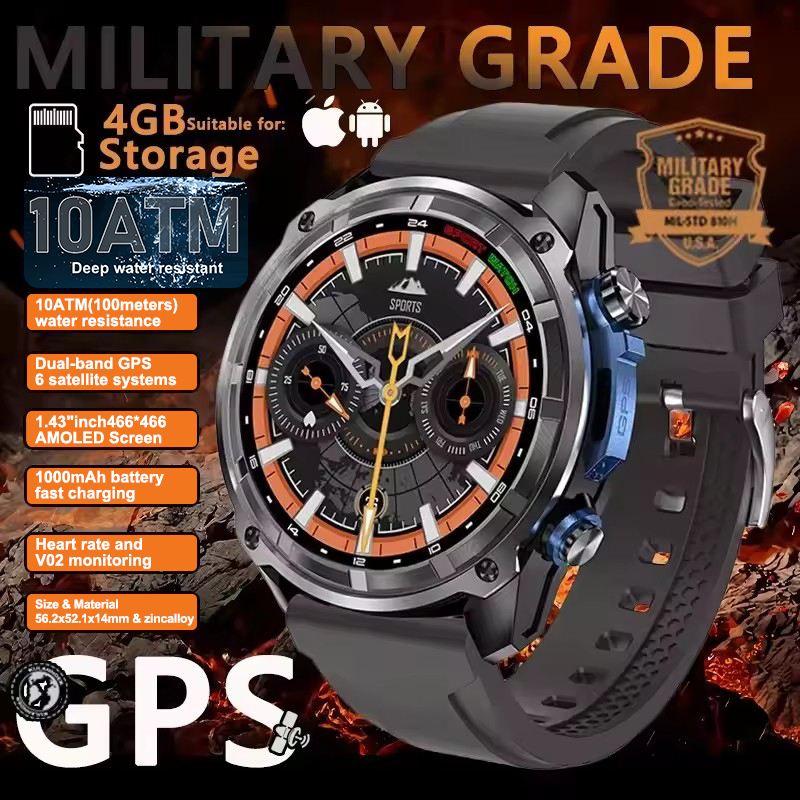 Pro GPS Smart Watch with Offline Maps, Waterproof & Battery