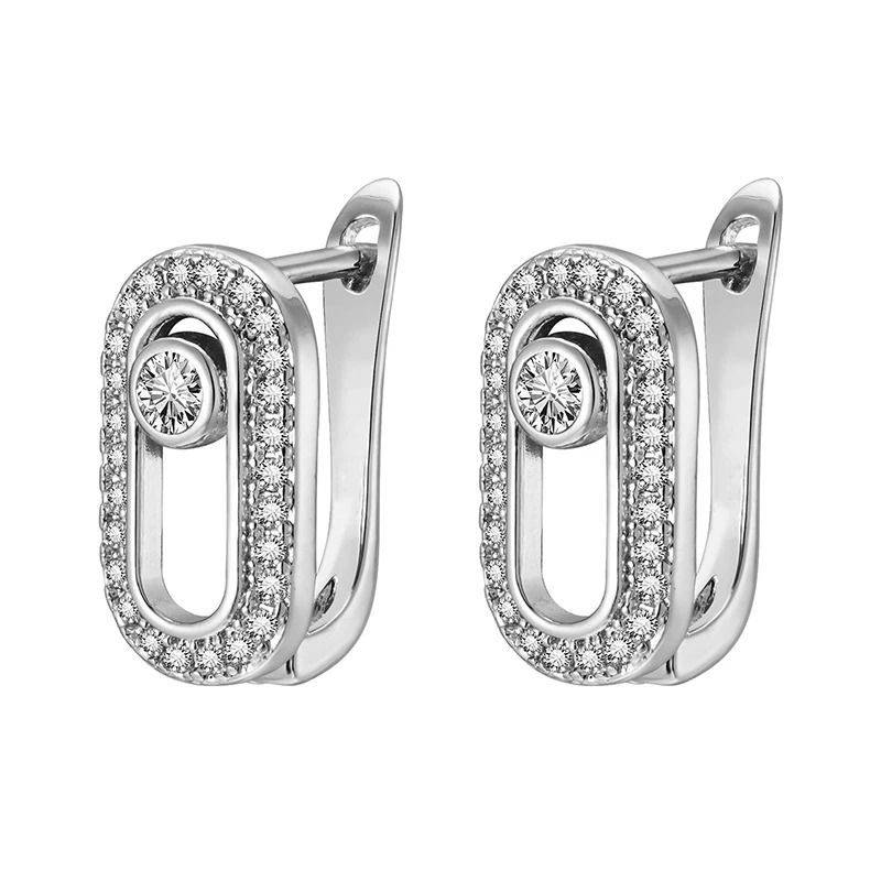 Triple Heart Cubic Zirconia Hoop Earrings