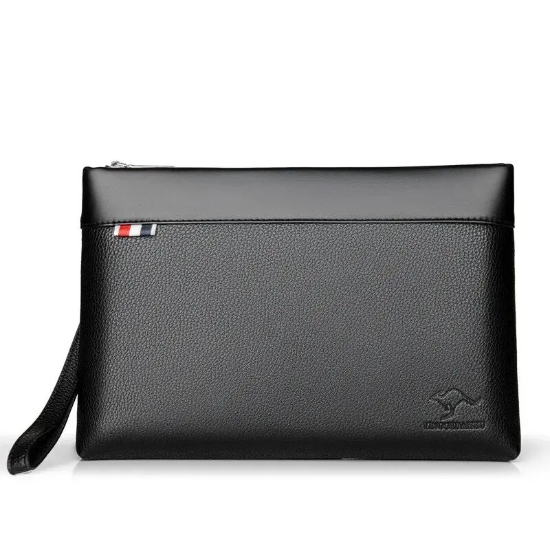 Premium Large Capacity Mens Leather Clutch Bag – Luxury Designer Wallet Pouch