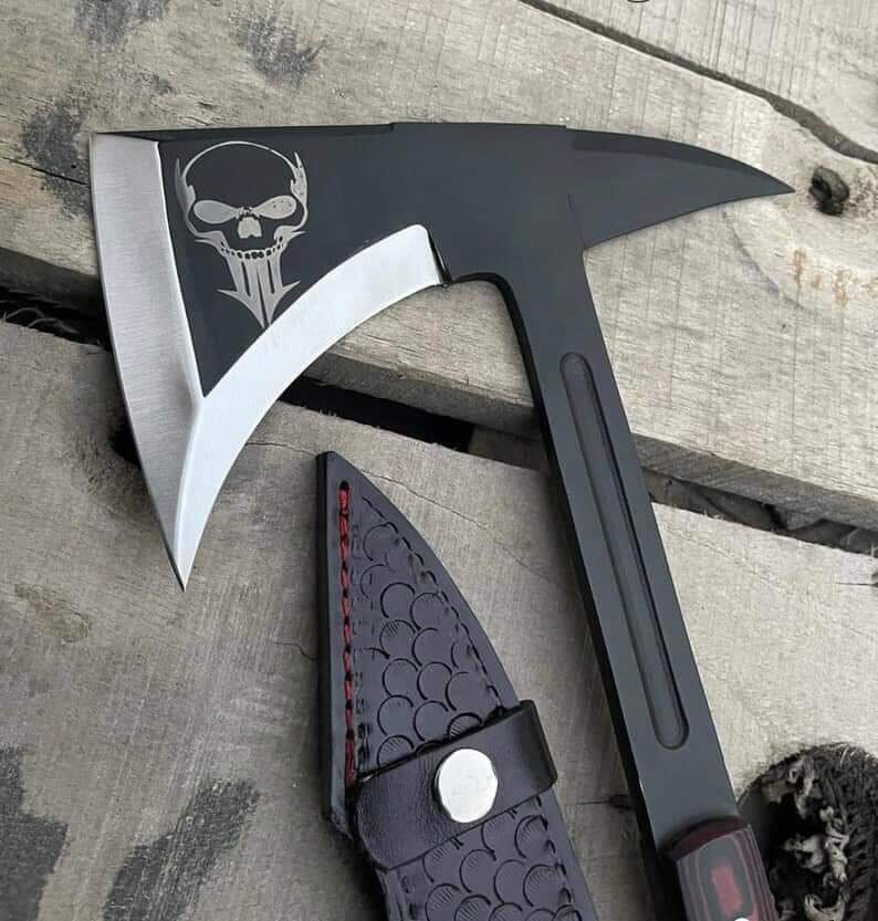 hunting axe, viking axe, with rose wood, engraved cutting axe, anniversary gifts for her, gifts for him, camping axes