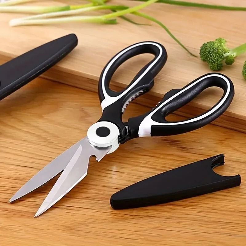 Multifunctional Stainless Steel Kitchen Scissors for Meat, Fish, and Poultry Cutting