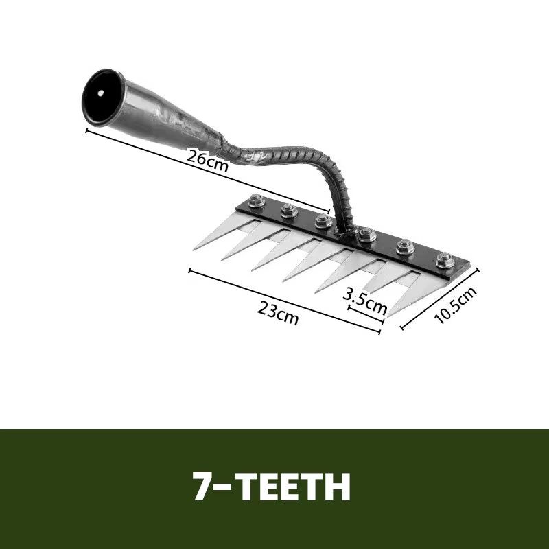 5/6/7/8 Teeth Agricultural Rake – Manganese Steel Soil Loosening & Weeding Tool, Multi-Use Agricultural Straw Hoe