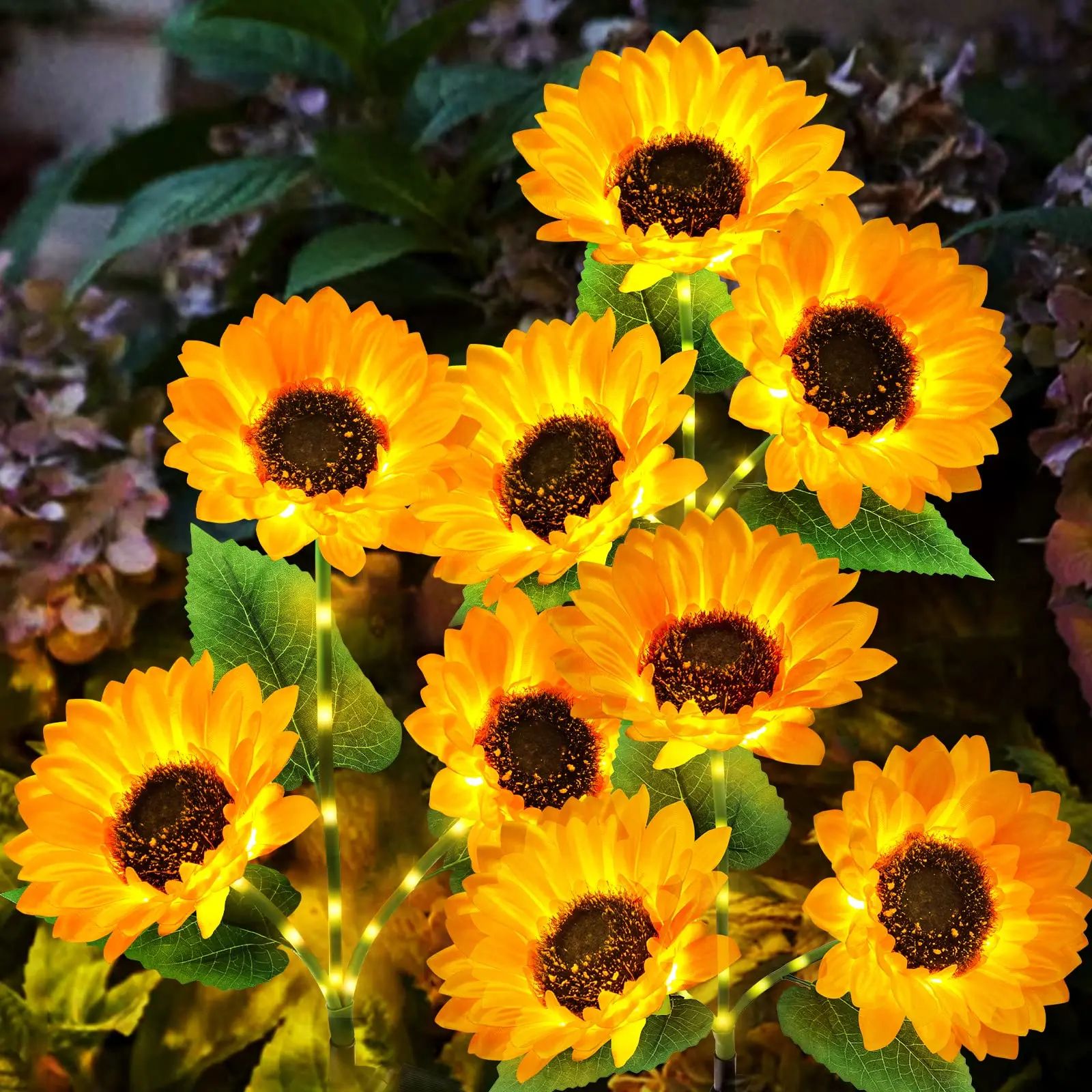 Solar Sunflower Garden String Lights