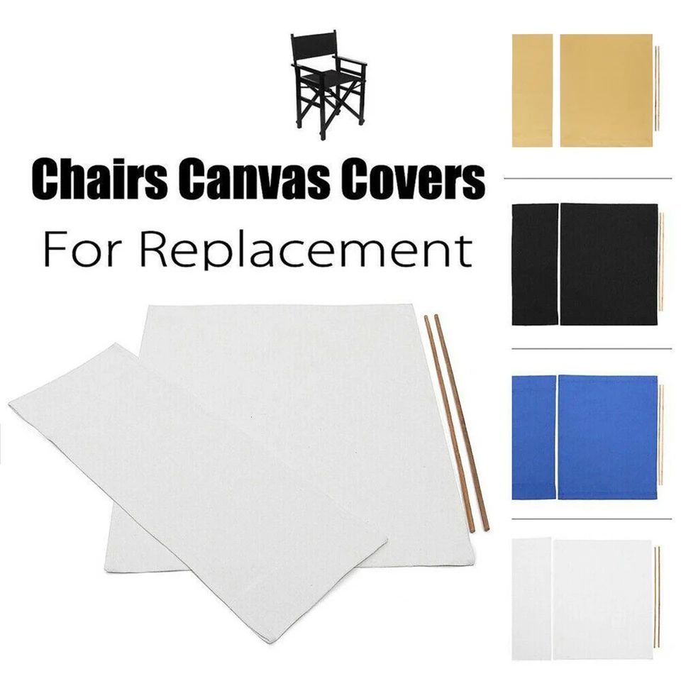 Washable Director Chair Seat Cover Replacement Set, Polyester Sling Canvas for Outdoor Camping Garden Folding Chairs