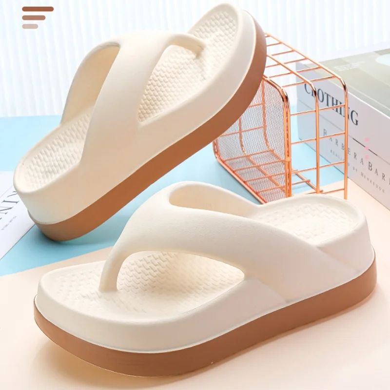 Womens Casual Platform Flip Flops Non-Slip Outdoor Sandals