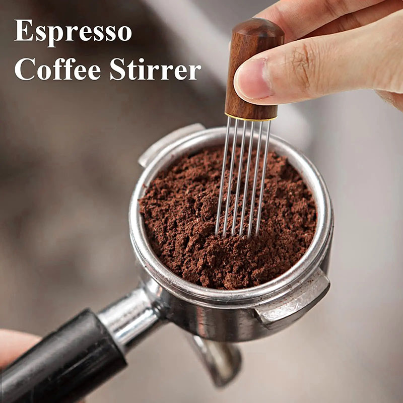 Stainless Steel Needle Distributor Coffee Tamper & Espresso Leveler Perfect for Professional Baristas