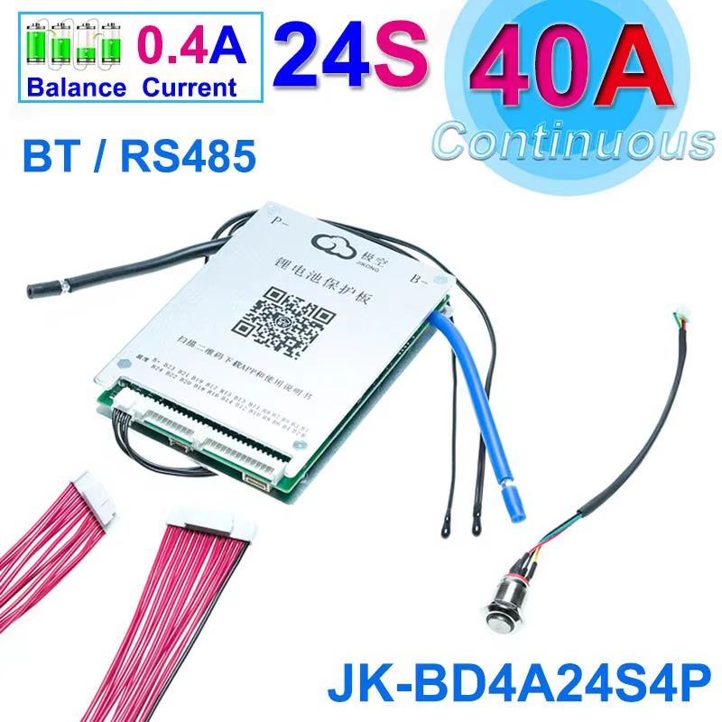 JK-BMS Smart Bluetooth Active Balance Battery Management System – Li-ion, LiFePO4, LTO Battery Protection 12V–48V 200A–3