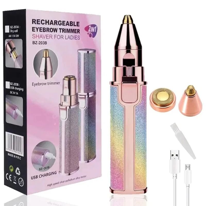 Smooth Touch Portable 2 In 1 Electric Epilator and Trimmer for Women