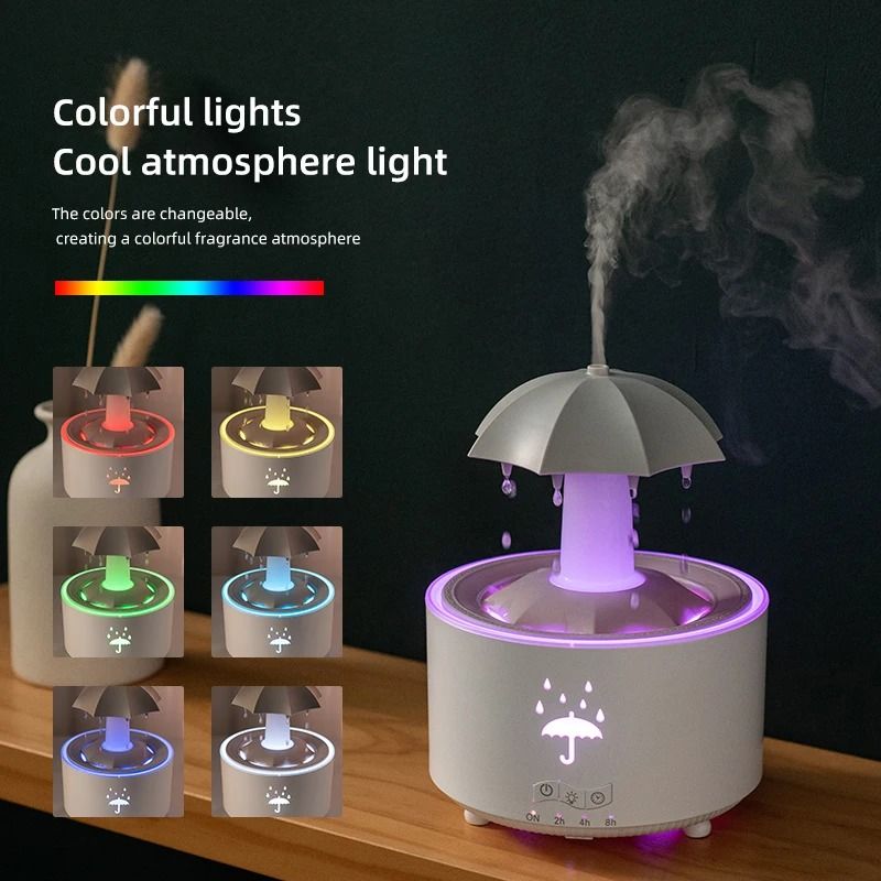 Cloud Rain Humidifier With Aroma Diffuser Night Light And Remote Control