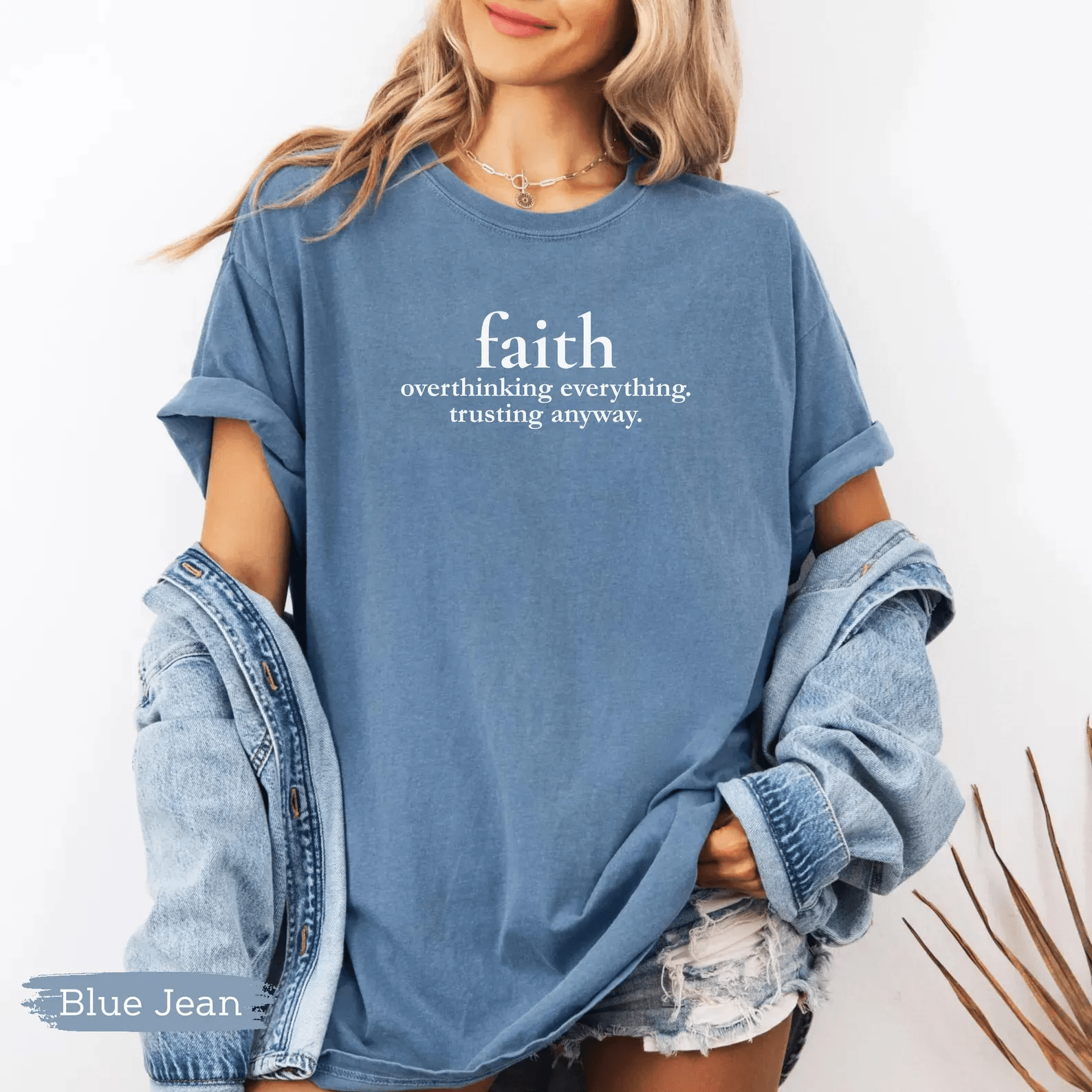 Faith Christian Shirt Comfort Colors Minimalist Inspirational Bible Verse Tee