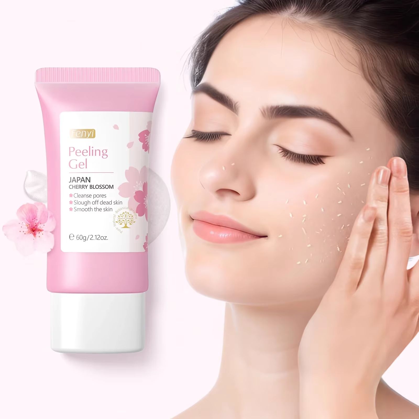 Sakura Deep Cleansing Exfoliating Gel – Brightening Facial Scrub and Moisturizer 60g
