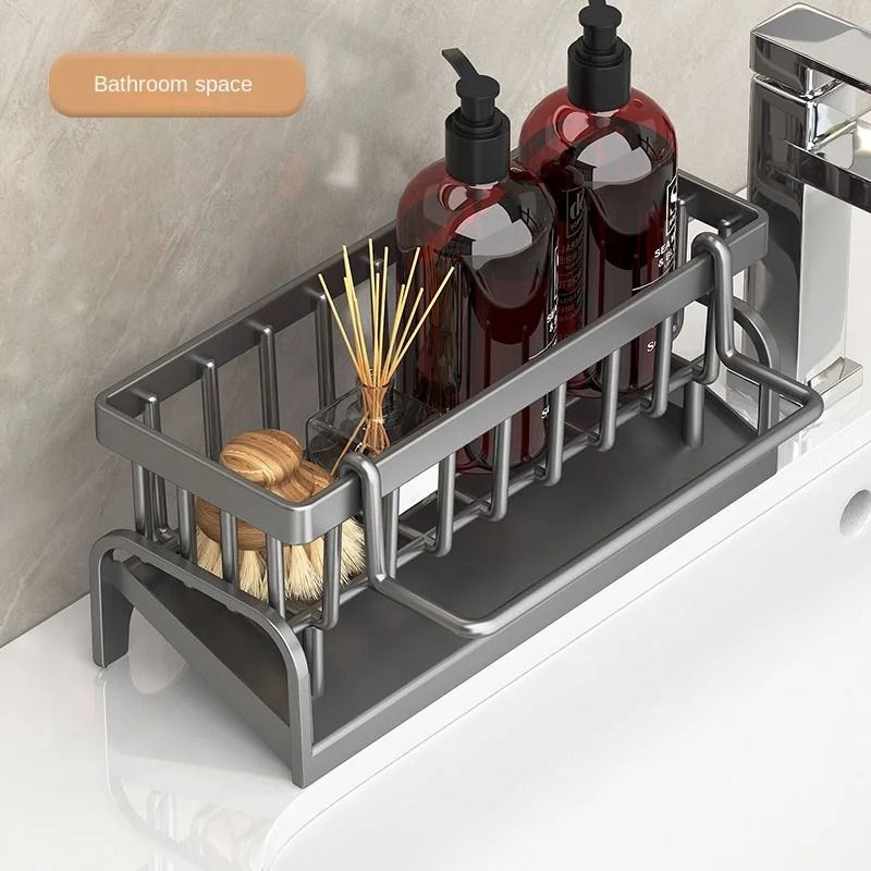 Kitchen Shelf Cleaning Cloth Storage Draining Rack For Sink and Counter