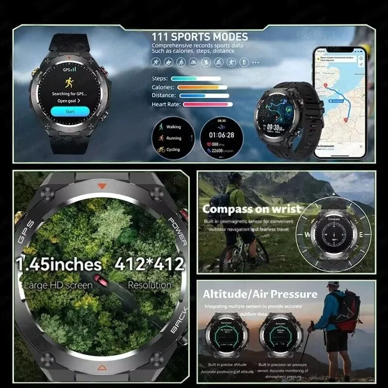 ActivePulse GPS Smart Watch Waterproof Fitness Tracker Bluetooth Call