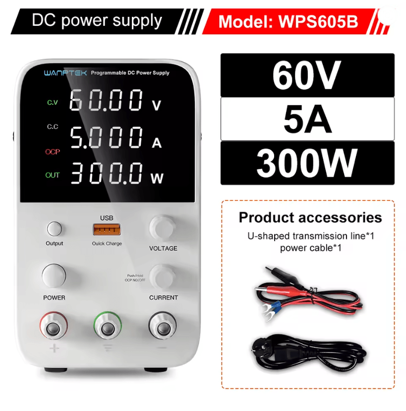 Programmable DC Power Supply 30V 10A Wanptek WPS3010H Adjustable Bench Unit