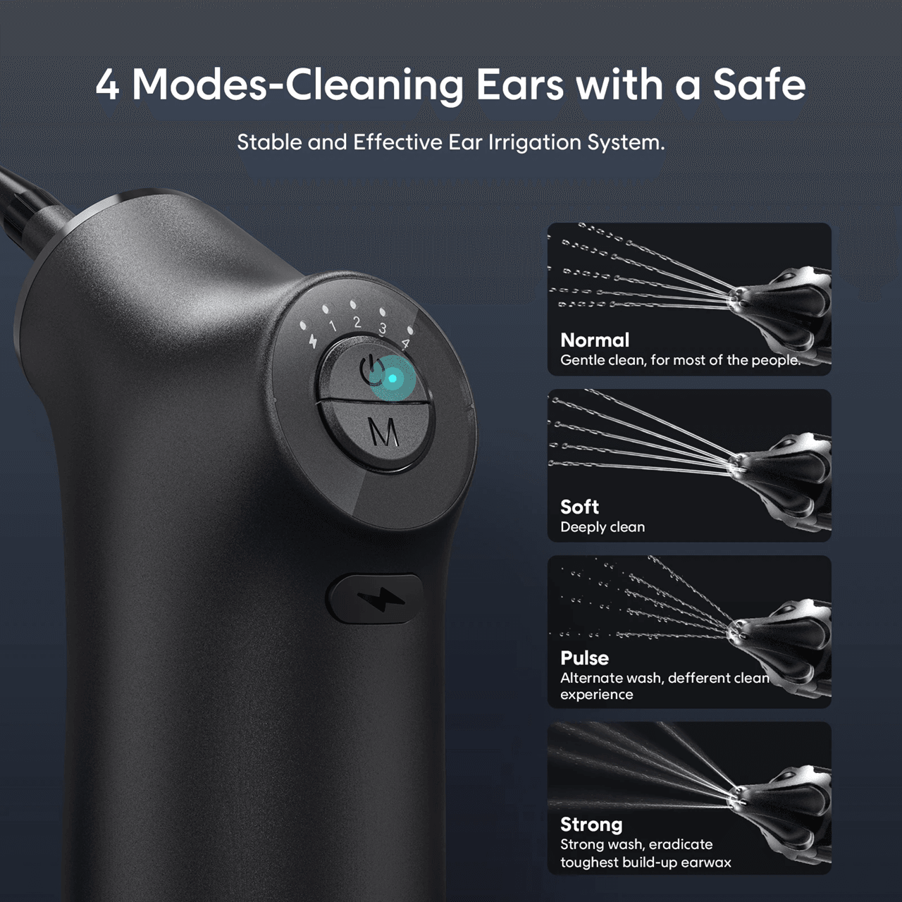 PureFlow Electric Ear Cleaner with Water Irrigation and Pressure Control