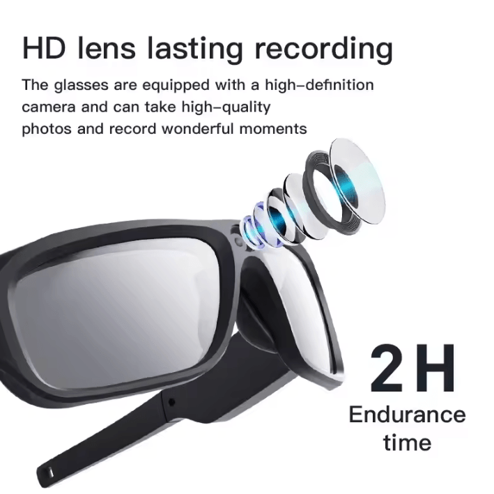 4K Ultra HD Camera Glasses Hands-Free Video Recording Sports Sunglasses
