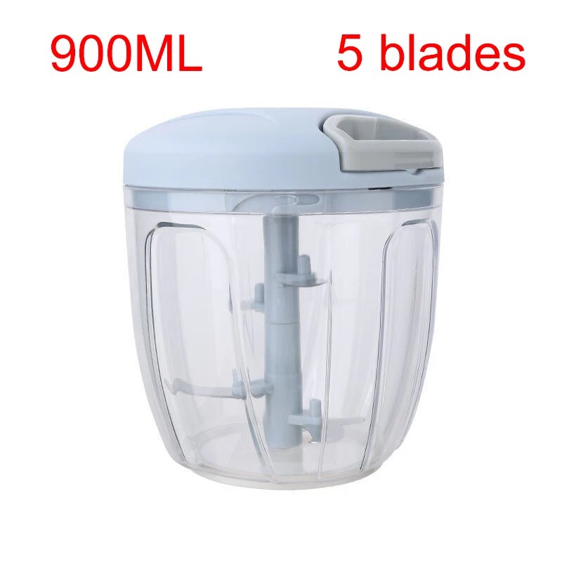 500/900ML Manual Meat Mincer & Garlic Chopper: Rotate Garlic Press Crusher, Vegetable Onion Cutter - Kitchen Cooking Acc