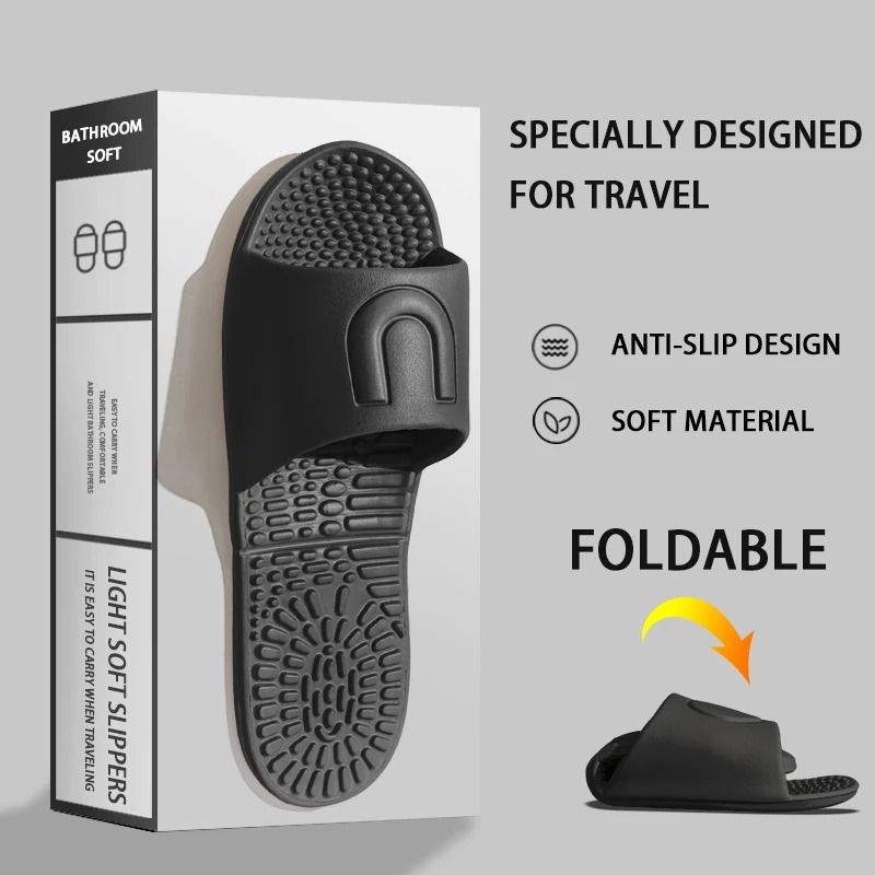 Foldable Portable Travel Slippers Non-Slip Quick-Drying Hotel Sandals for Men and Women