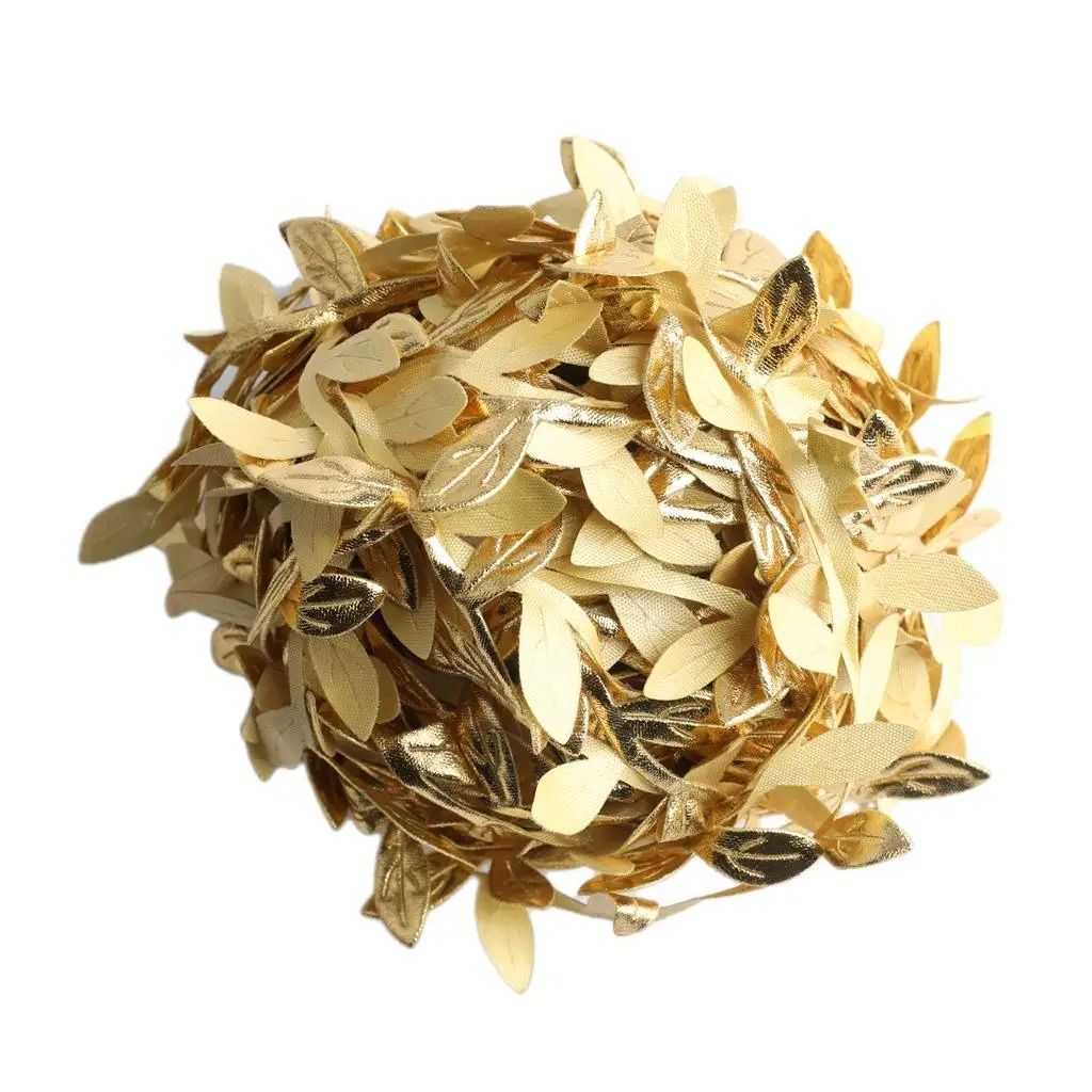 Gold Leaf Vine Garland Artificial Silk Leaves Wreath for Wedding Decor Scrapbooking and DIY Crafts