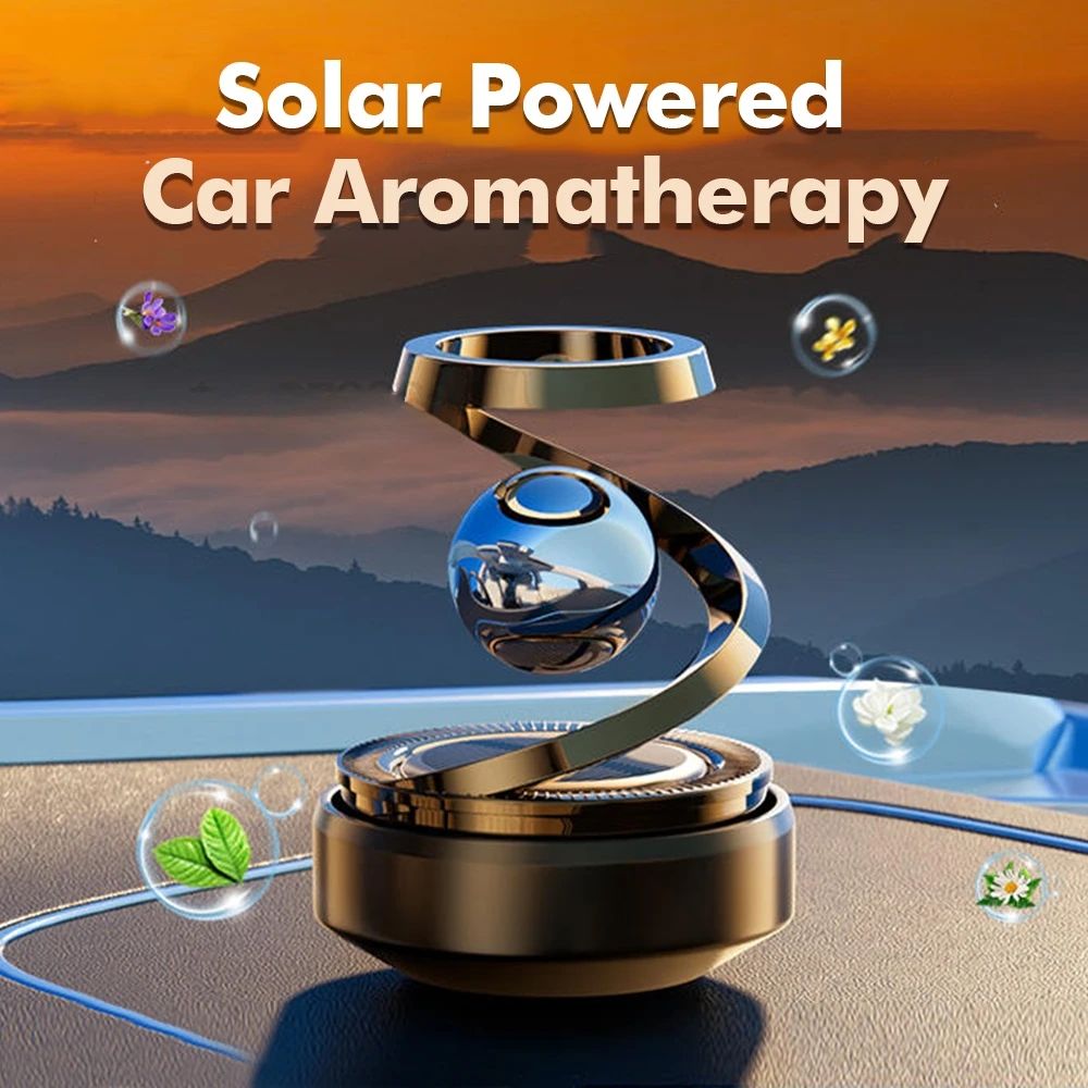 Interstellar Solar Rotating Car Air Freshener Diffuser – Luxury Dashboard Aromatherapy
