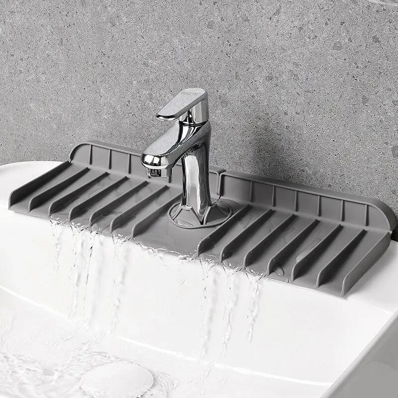 Silicone Faucet Mat Dish Soap Sponge Holder Sink Kitchen Countertop Drying Mat