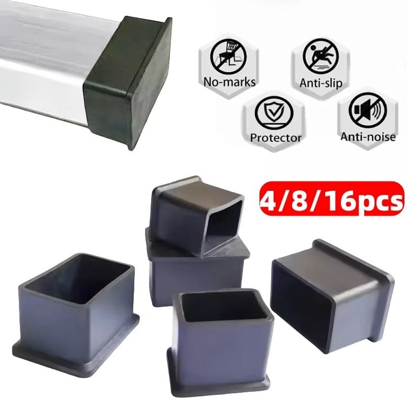 PVC Chair Leg Caps Furniture Feet Covers Floor Protector Pads Set